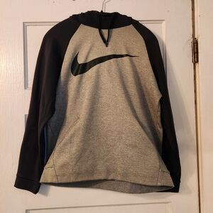 Nike Men’s Hoodie Sweatshirt, Dri-Fit Drawstring, Sz Medium In Black/Gray, EUC